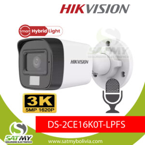 CAMARA TVI BALA 3K(~5MP) CON AUDIO, IR25M + LUZ20M, 2.8MM, IP67, PLASTICA